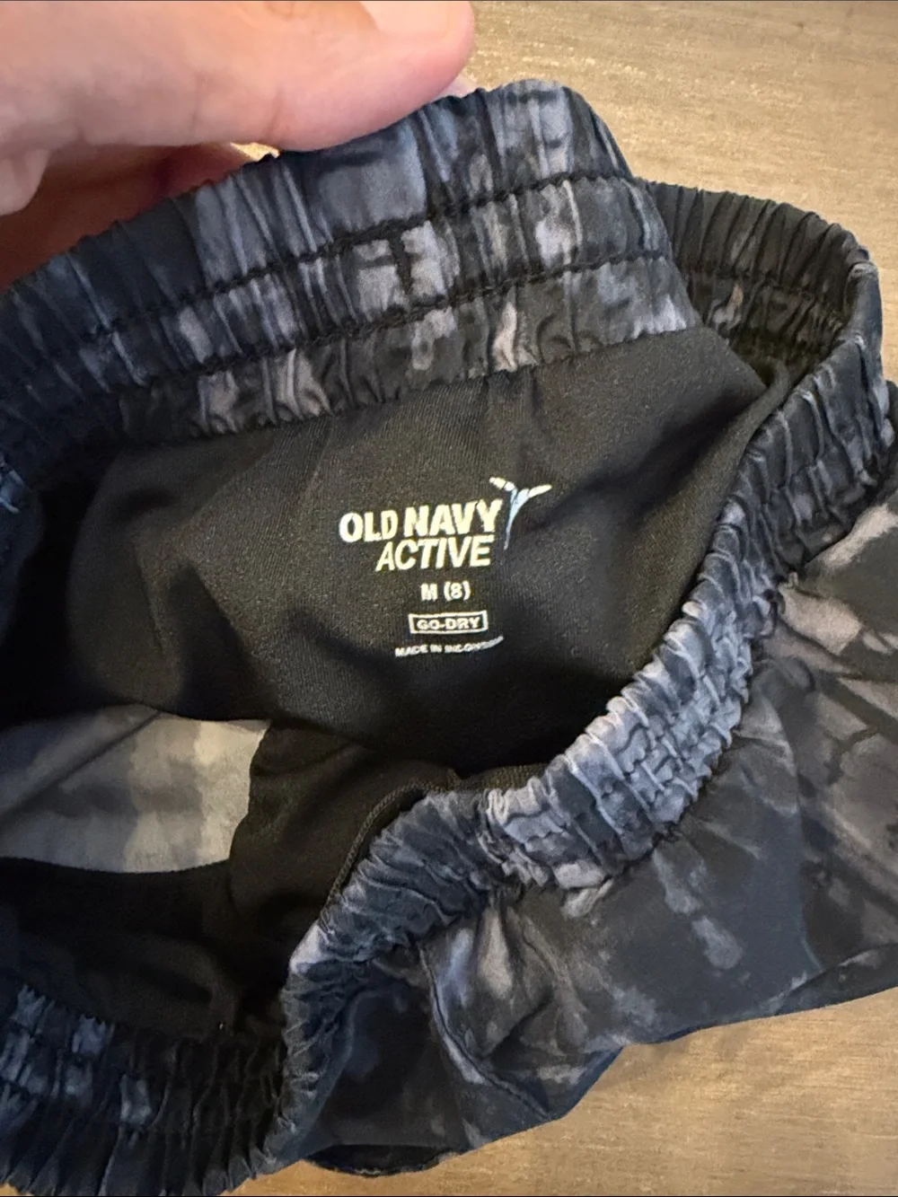 Old Navy Black and Blue Tie-Dye Kids Athletic Shorts